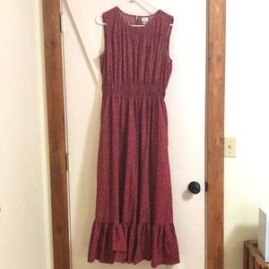 Sleeveless smocked waist maxi dress